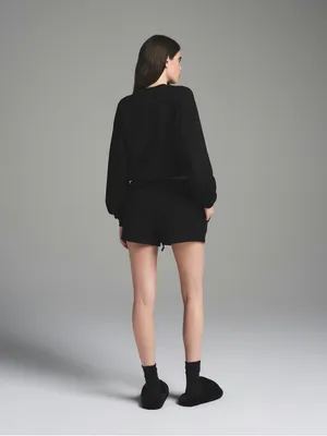 SKIMS Cotton Fleece Classic Crewneck women's size medium Onyx NWT thumbnail 5