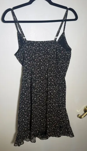 Hollister Black Floral Slip Dress with Pink and Cream Blossoms Small NWT thumbnail 1
