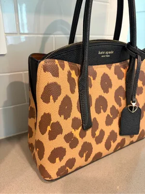 Kate Spade New York Medium Margaux Leopard Print Leather Satchel - Brown EUC thumbnail 2