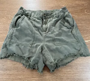 Aerie Women's Utility Shorts XS Green High Rise Frayed Hem Casual thumbnail 1