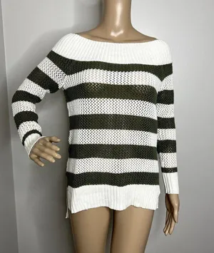 Aerie Green Striped Knit Sweater thumbnail 8