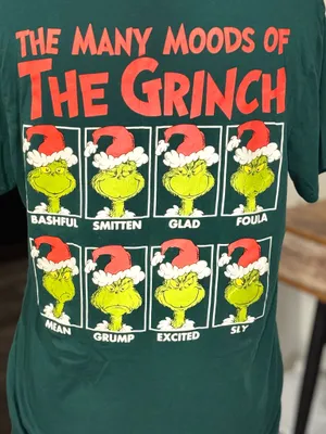 Dr. Seuss The Many Moods of The Grinch Graphic T-Shirt - Adult Medium Green thumbnail 7