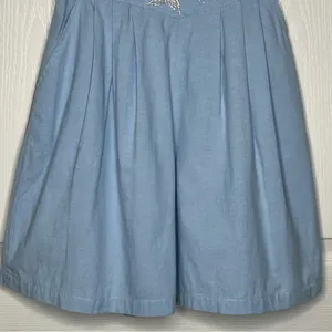 Jane Ashley Sz M High Waisted Pleated Light Blue Shorts Vintage 90’s Y2K V Yoke thumbnail 3