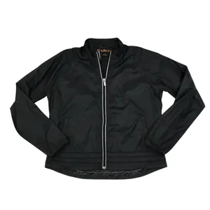 ARIAT Full Zip Packable Rain Jacket Women L Black Travel Timeles Everyday Sporty thumbnail 4