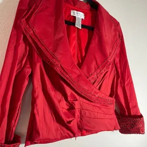 Vintage Jackie Jon Beaded Top Red Size 6 thumbnail 5