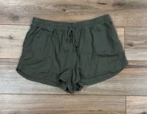 UNIVERSAL THREADS Boho Olive Green Casual Drawstring Lounge Shorts | Size Large thumbnail 1