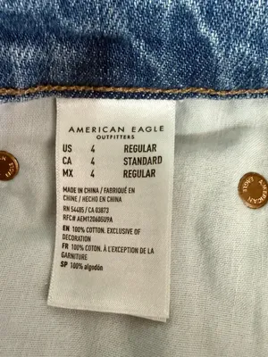 American Eagle Highest Rise 90s Flare Jeans Size 4 Distressed Light Wash thumbnail 6