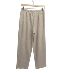SKIMS Small Oatmeal Heather Cotton Fleece Classic Straight Leg Pants NWT thumbnail 6
