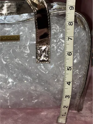 NWT Vince Camuto Clear Travel Bag with Metallic Gold Trim thumbnail 7