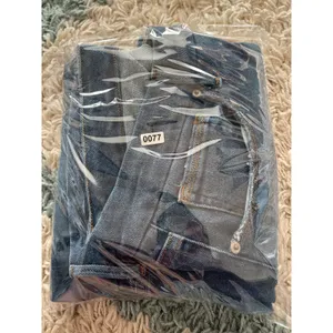 GOOD AMERICAN Wide Leg Palazzo Crop Jeans Indigo Distressed Frayed Hem Size 15‎ thumbnail 5