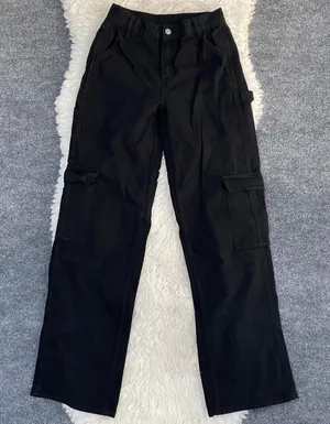 Playboy Pacsun Black Cargo Carpenter Pants 100% Cotton Streetcore Dark Grunge thumbnail 1
