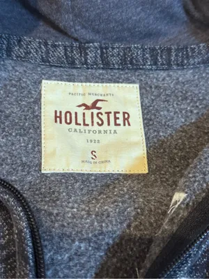 Hollister Y2K Zip Hoodie Gray Embroidered Logo California Fleece 2000s Street S thumbnail 7