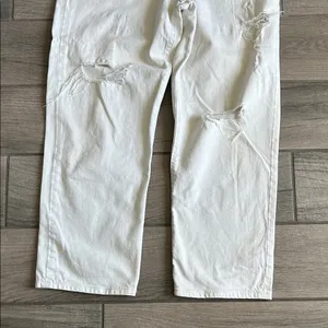 Banana Republic White Distressed Boyfriend Jeans thumbnail 6