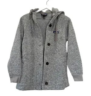 Patagonia Gray Hooded Button Front Better Sweater Fleece Jacket Sweater Size XS thumbnail 1