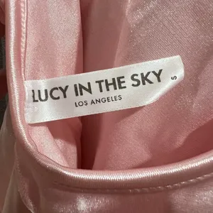 Lucy in the Sky Los Angeles Ruffle Halter Dress Pink Sz Small Lingerie Tie Back‎ thumbnail 3