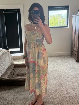 MINKPINK Floral Patchwork Midi Dress XS Cottagecore Boho thumbnail 6