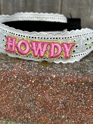 Western howdy patch with crystals headband brand new handmade thumbnail 3