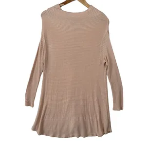 Free People Womens Medium Top Sweater Ribbed Sweater Stretch Long‎ Sleeve Cutout thumbnail 3