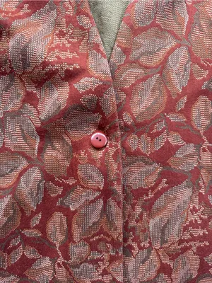 Vintage Fire Islander Jacquard Blazer Jacket Burnt Orange Medium thumbnail 2