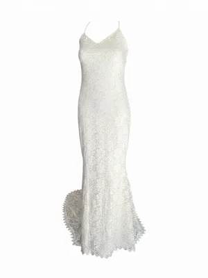 NWT Lulus Perfectly Beloved White Lace Sleeveless Lace-Up Maxi Dress M $148 thumbnail 6