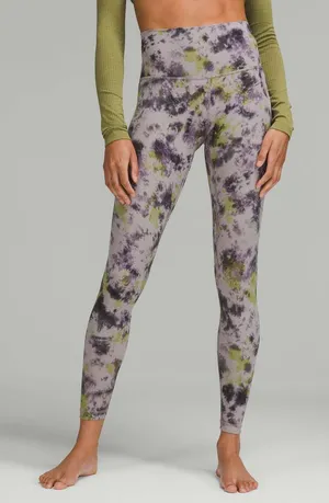 LULULEMON- Align High Rise Pant 28” Radial Tie Dye Mauve Grey Size 16 thumbnail 1