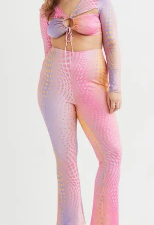 H&M Disco Sunset Flare Leggings in Stretch Jersey thumbnail 3