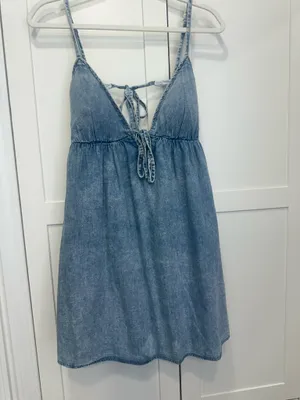 Abercrombie Bra Free Tie Front Chambray Skort thumbnail 2