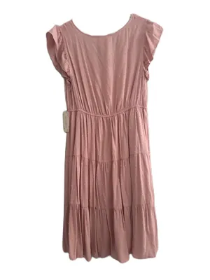 Sweet Wanderer Dress Maternity Flutter Sleeve Tiered Midi Dress thumbnail 3