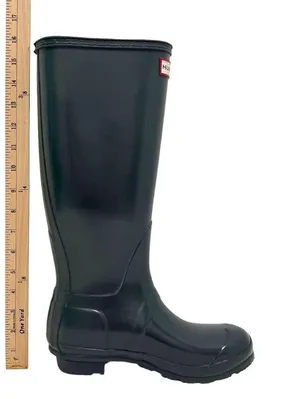 HUNTER Original Tall Gloss Rain Boots in Gray Women’s Size 7 thumbnail 10