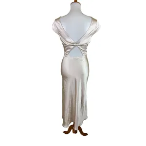 Fortunate‎ One Champagne Satin Midi Dress Cap Sleeve Open Back Slip Dress Small thumbnail 3