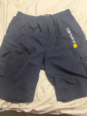 Carhartt Navy Multi-Pocket Elastic Waist Cargo Shorts with Zip Details- Large thumbnail 5