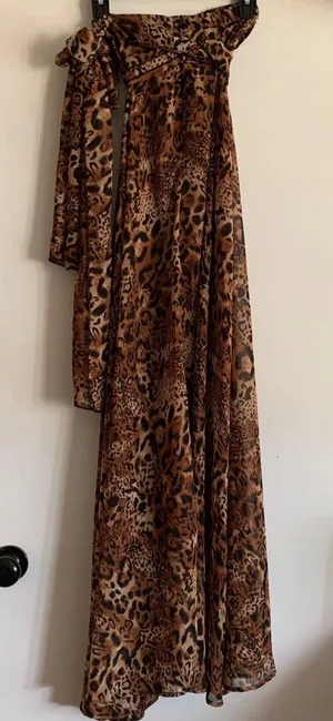 LIONESS NWT Princess Polly/ Nasty gal leopard animal print chiffon High Waisted maxi skirt thumbnail 14
