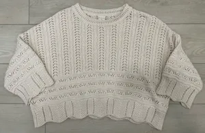 Altar'd State Bohemian Cropped Knit Sweater thumbnail 1