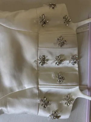 Beige/white mini dress thumbnail 3