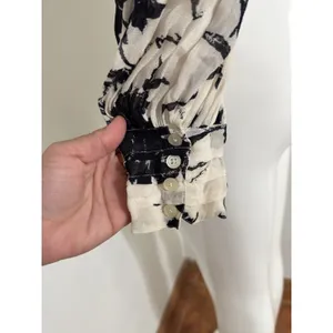 Free People Women’s Floral Ruched Crop Top Boho Cottagecore Fairycore Blouse XS thumbnail 7