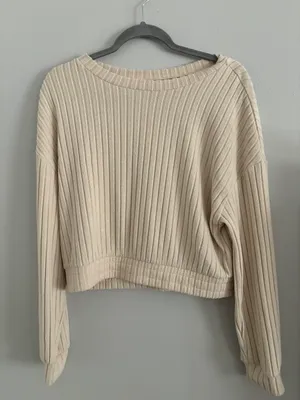 Cream Long Sleeve Sweater thumbnail 1