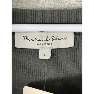Michael Stars Maya Long Sleeve Dress Size L Tarragon Ribbed Midi Minimalist New thumbnail 5