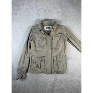 Hollister Vtg Womens Camo Cargo Utility Field Jacket‎ Cotton Size Lg Military thumbnail 4
