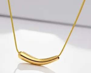 Minimalist Gold Bar Necklace Sleek Modern Choker Style Jewelry thumbnail 1