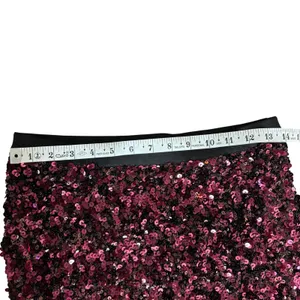 Rebecca Taylor‎ Midi Stretch Sequin Straight Skirt Size L Pink Purple Party thumbnail 5