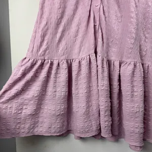 Lulu’s Sunny Love Seersucker Puff Sleeve Button Front Midi Dress Sz XL Lilac thumbnail 12