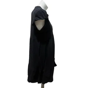 Time and Tru Dress Womens M Black Babydoll Swing Mini Empire Waist Short thumbnail 6