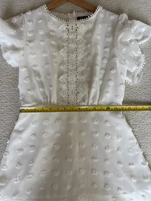 Simplee 1/2 sleeve mini white lace dress in M thumbnail 4