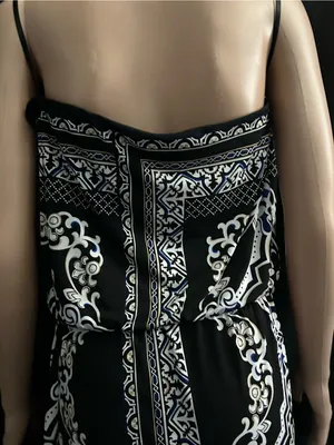 White House Black Market Black & White Printed Strapless Dress thumbnail 8