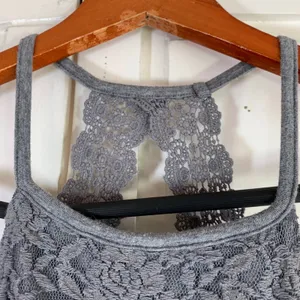 Abercrombie Fitch Gray Lace Neckline Fit Flare Dress‎ Women's Size S Casual Sexy thumbnail 2