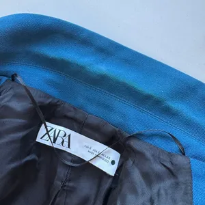 Zara Deep Teal Blue One Button Blazer Interview Career Wear Casual Size Small thumbnail 8