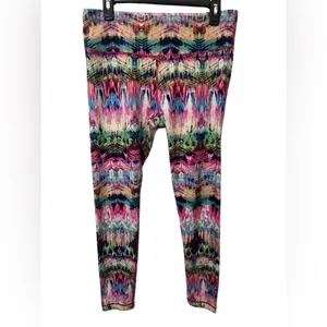 90 Degree Multicolored Athletic Full Length Leggings Pink Size L thumbnail 2