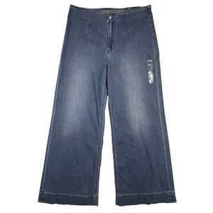 American Eagle Outfitters Women's Wide Leg Jeans - Medium Blue thumbnail 4