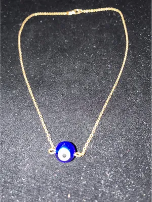Dainty Blue Evil Eye Protection Necklace – Gold-Toned Chain Amulet 18” thumbnail 5