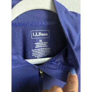 L.L. Bean Access Trail Pullover Quarter‎ Zip Women's XL Purple Top Minimalist thumbnail 6